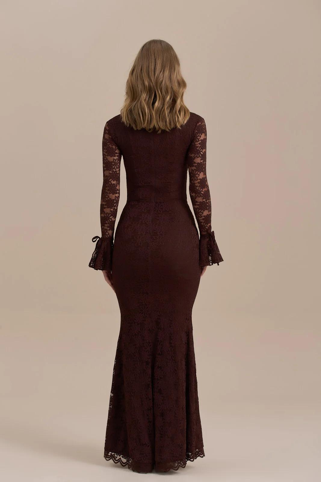 Spitzen-Meerjungfrau-Maxi-Kleid